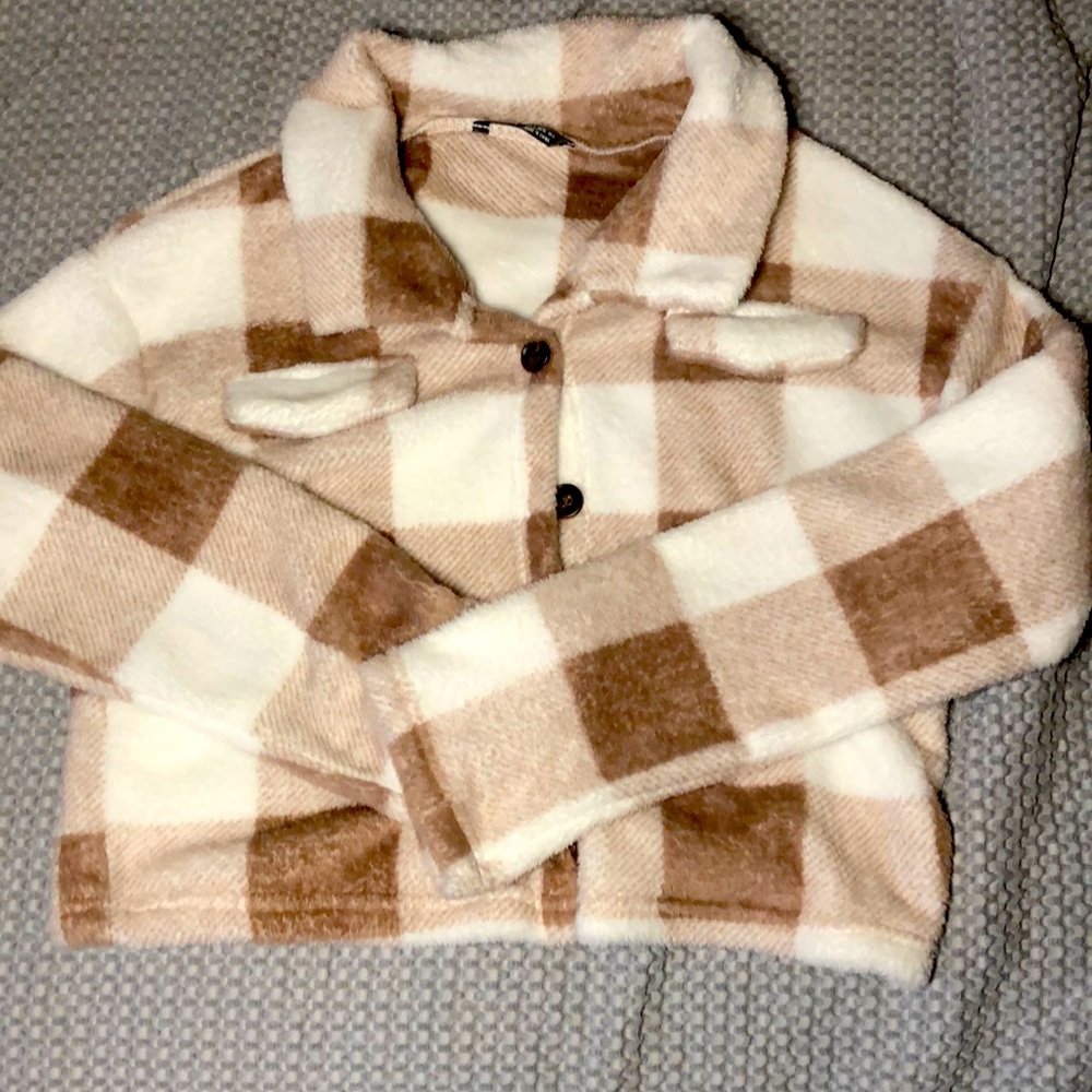 Small crop shein plaid jacket